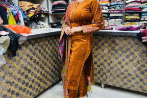 Premium Cotrize Stretchable Suit with Heavy Shawl