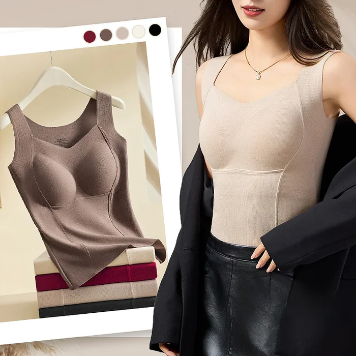 Women's Thermal Tank Tops with Built-in Bra - Image 6