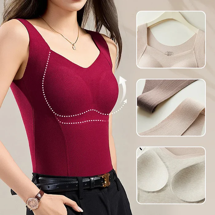 Women's Thermal Tank Tops with Built-in Bra - Image 7