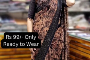 Embellished Sequinned Net Saree And Matching Blouse