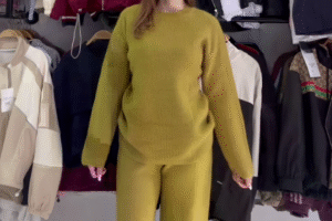 Piece Outfits Knitted With Wide Leg Pants Cozy Knit Sweatsuit Sets