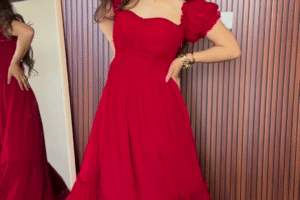 Scarlet Ruffle Maxi Dress – A Statement of Elegance