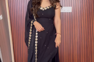 Midnight Elegance Black Anarkali Set – Timeless Grace