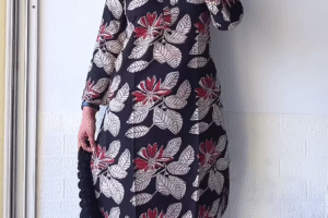 Elegant Black Floral Printed Kurta Set