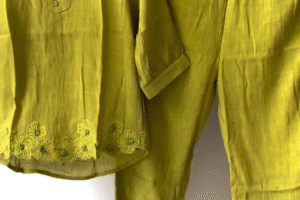 Chic Lime Green Embroidered Co-ord Set – Effortless Elegance with a Modern Twist