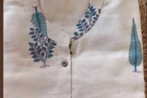 Elegant Off-White Printed Kurti Set – 4 Colors, 3-Piece Collection