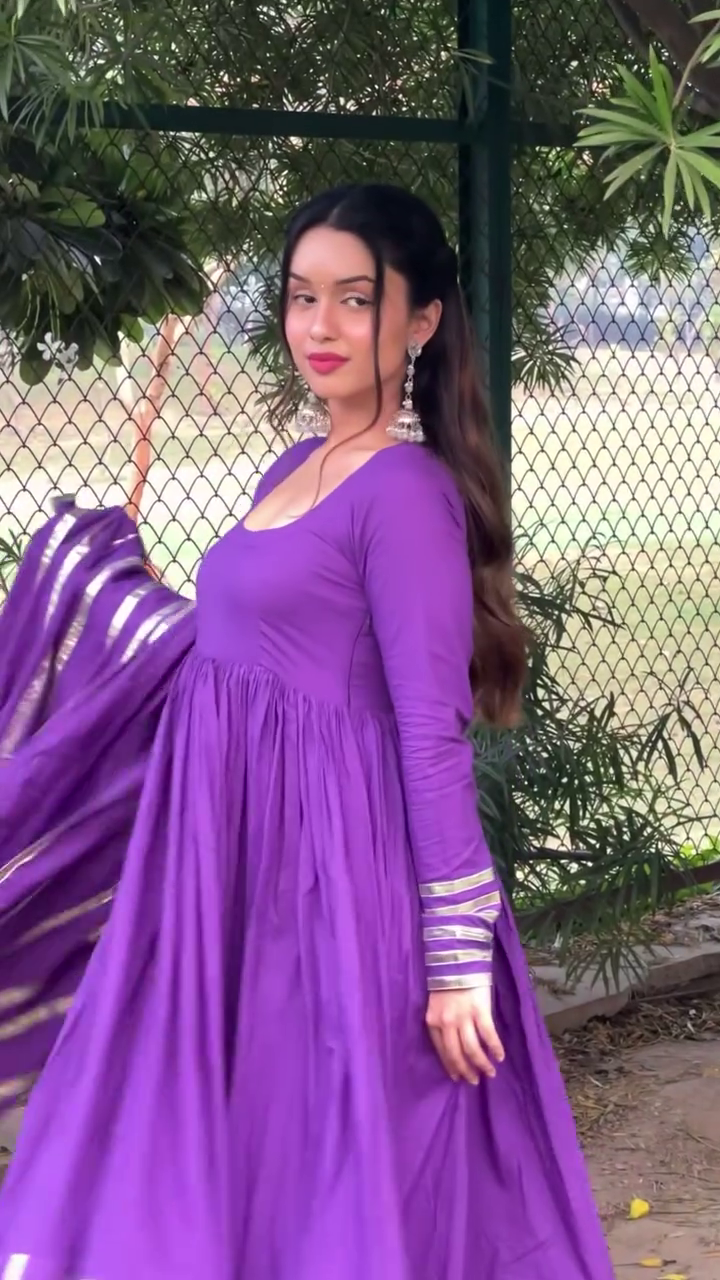 Royal Elegance – Graceful Purple Anarkali Set with Dupatta