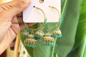 🌿 Enchanting Emerald Hoops: A Fusion of Tradition & Grace 🌿