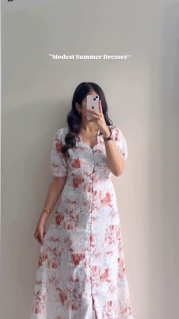 Elegant Navy Blue Printed Modest Summer Maxi Dress with Full Sleeves and Flowy Silhouette