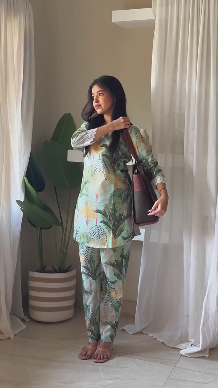 Elegant Everyday Women's Cotton Printed Co-ord Set – Lightweight Kurta and Pant Set with Matching Dupatta Option – Office & Casual Wear - Image 2