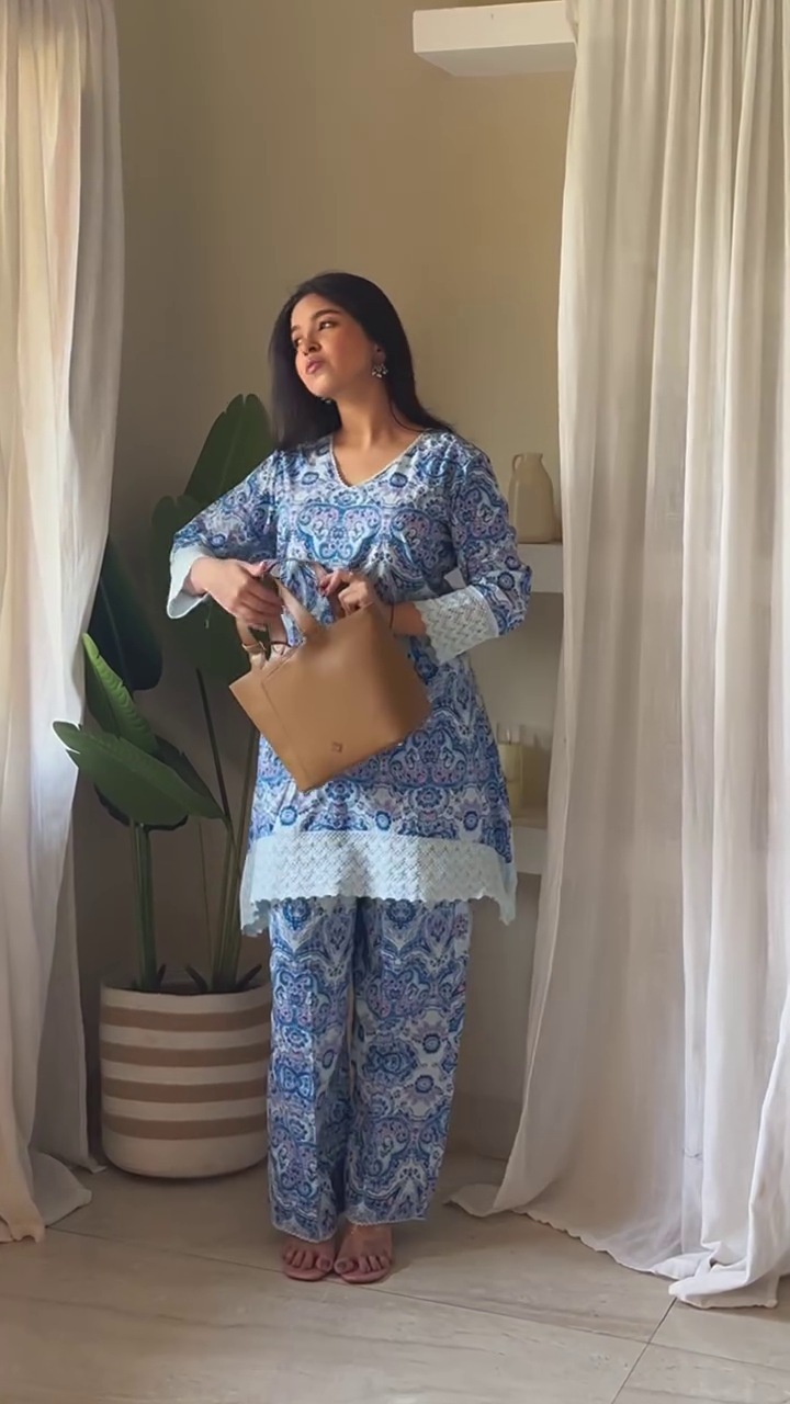 Elegant Everyday Women's Cotton Printed Co-ord Set – Lightweight Kurta and Pant Set with Matching Dupatta Option – Office & Casual Wear - Image 3