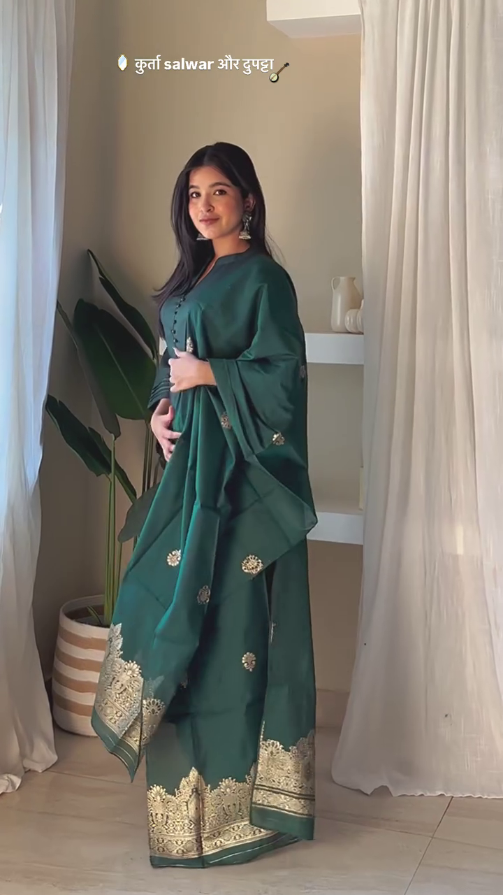 Elegant Heritage Handcrafted Kurta, Salwar & Dupatta Set – Premium Festive & Ethnic Wear Collection for Women - Image 4