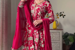 Sophisticated Beige Floral Embroidered Kurta Set With Vibrant Colors