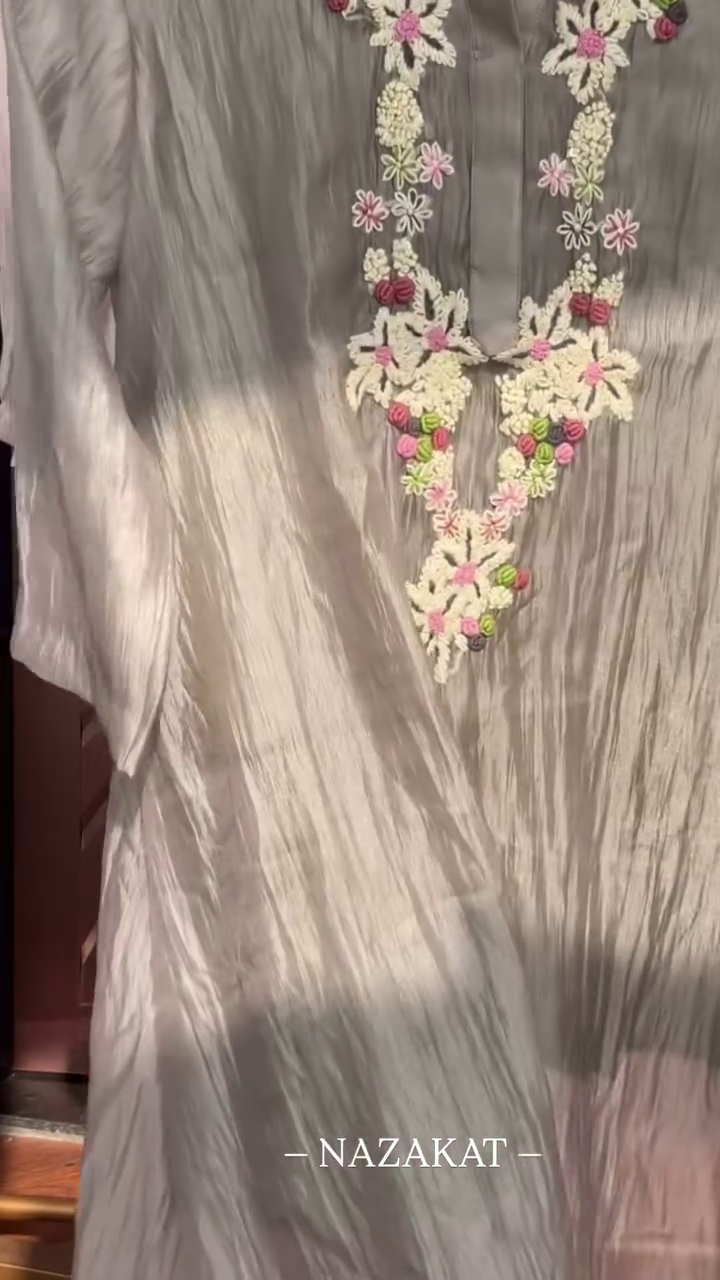 Luxe Crinkle Embroidered Tunic – Floral Cascade Edition - Image 6