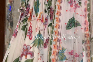 Exquisite Floral Embroidered A-Line Anarkali Dress with Handcrafted Sequins and Modelled Silk Fabric for Festive Occasions