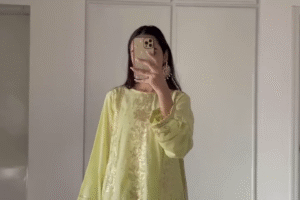 Ethereal Butter Yellow Eid Ensemble with Intricate Embroidery and Elegant Chiffon Dupatta