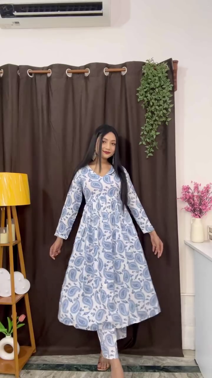 Sunlit Yellow Floral Printed Cotton Kurta Set with Striped Dupatta & Matching Pants – Daily Wear Ethnic Ensemble for Summer Comfort - Image 4