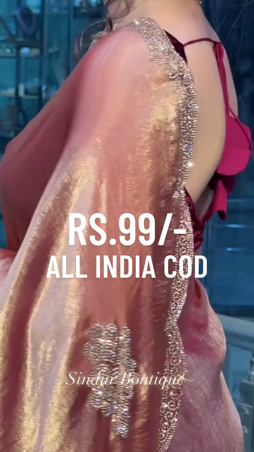 Designer Velvet Maroon Saree with Gold Embroidered Pallu – Elegant Party Wear Saree for Women | Sindur Boutique | Ready to Wear - Image 2