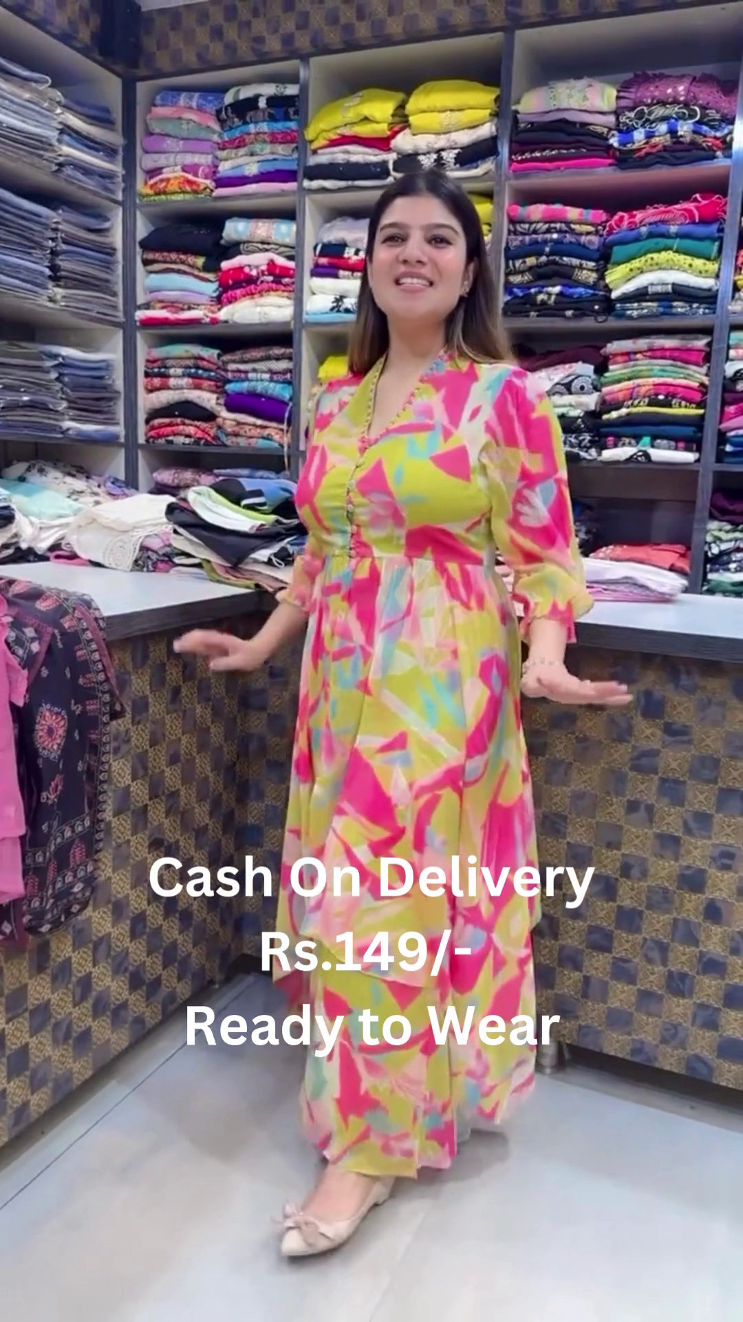 Geometric Multi-Color Printed Fit & Flare Dress