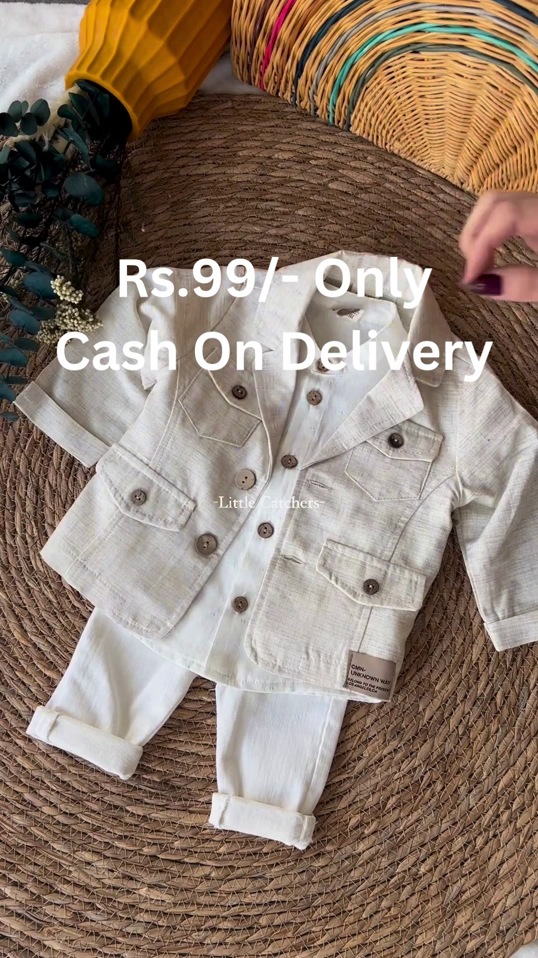 Premium Baby Boy Festive 3-Piece Set with Shirt, Coat, and Pants - Image 2