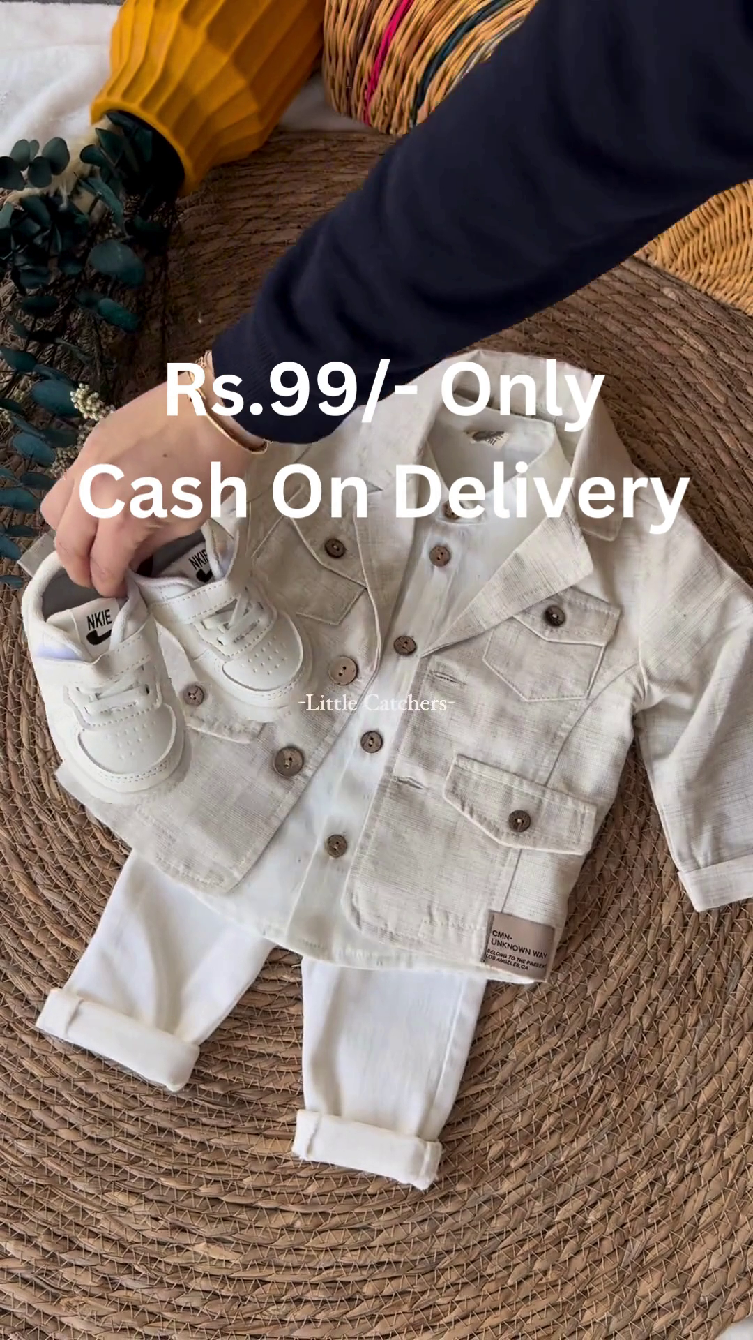 Premium Baby Boy Festive 3-Piece Set with Shirt, Coat, and Pants