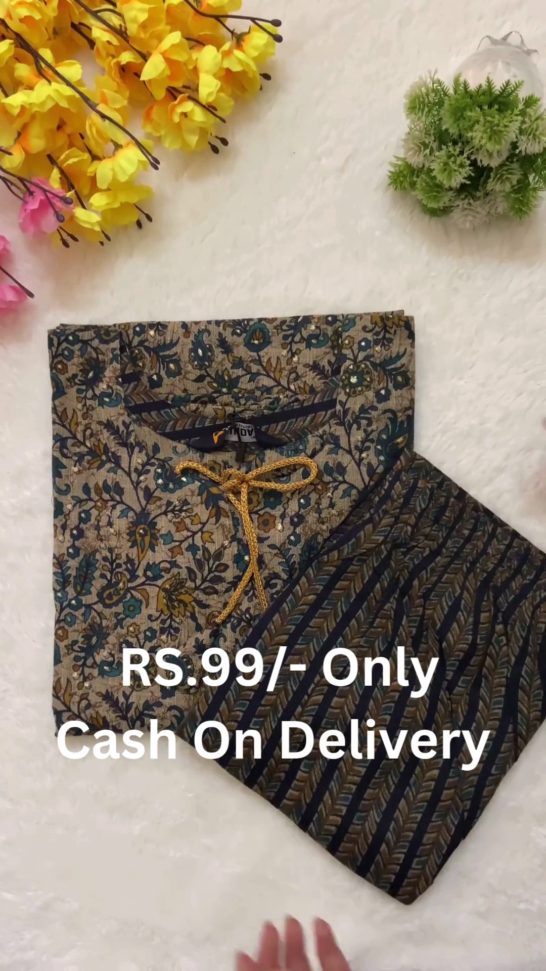 Traditional Ethnic Printed Kurti with Pant Set – Elegant Daily Wear for Women