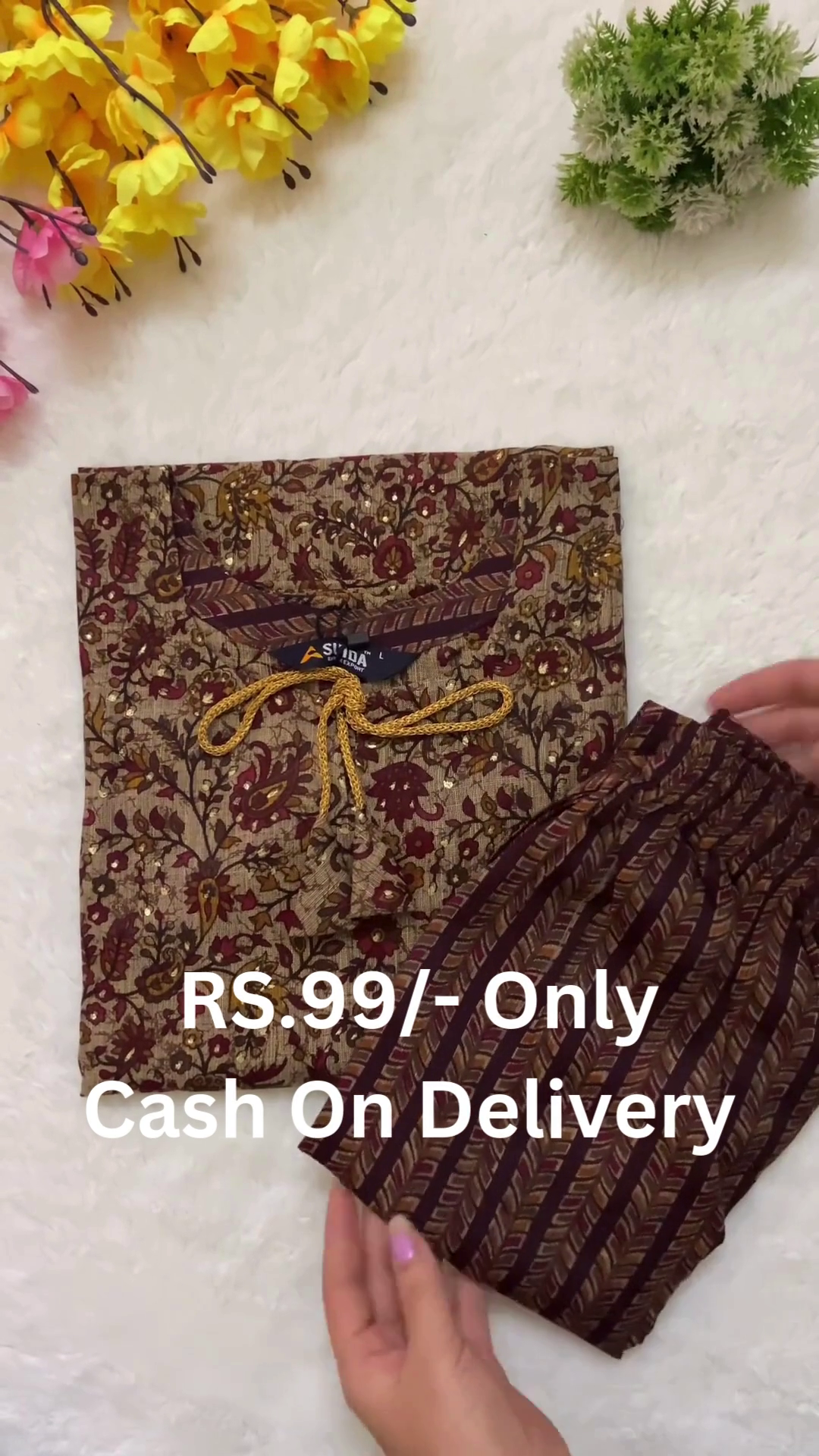 Traditional Ethnic Printed Kurti with Pant Set – Elegant Daily Wear for Women - Image 2