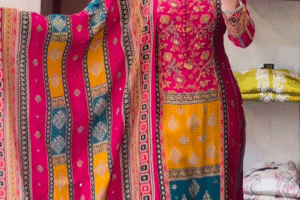 Vibrant Multicolor Printed Cotton Suit Set with Dupatta – Festival Ready Look