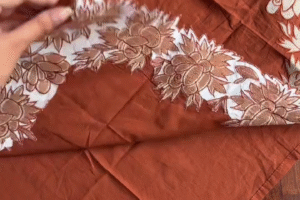 🌸 Rust Brown Embroidered Kurti with Elegant Floral Detailing 🌸