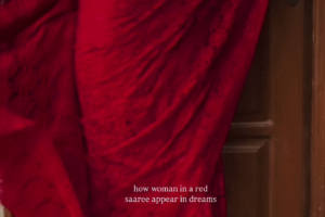 ❤️ Crimson Desire: The Scarlet Lace Saree ❤️