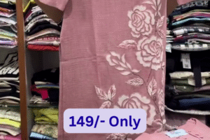 🌸 Elegant Rose Embroidered 3-Piece Kurti Set 🌸