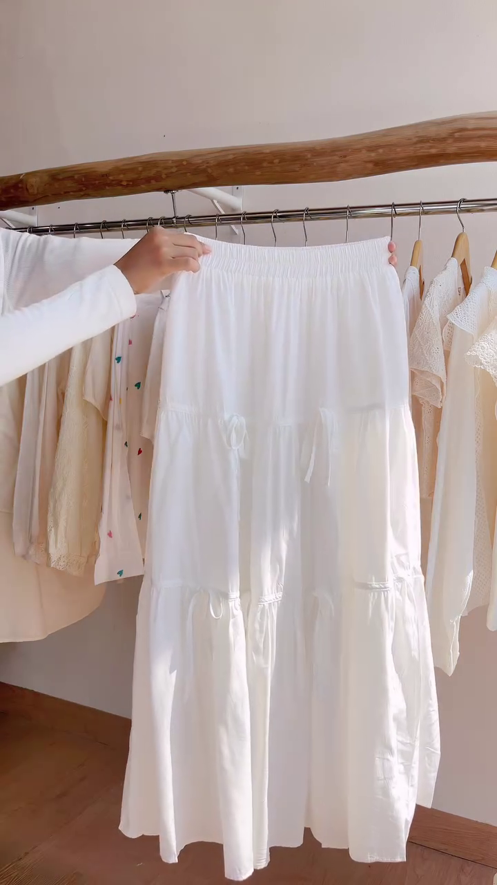 🌸 Charming Pastel Pearl Cardigan & Elegant White Maxi Skirt Set 💕 - Image 5