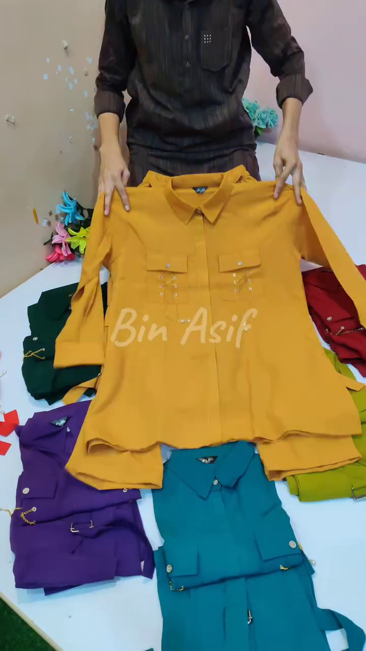 โจ Stylish Chain-Detail Womenโs Shirt Set โ Bold, Chic & Comfortable! ๐๐ - Image 4