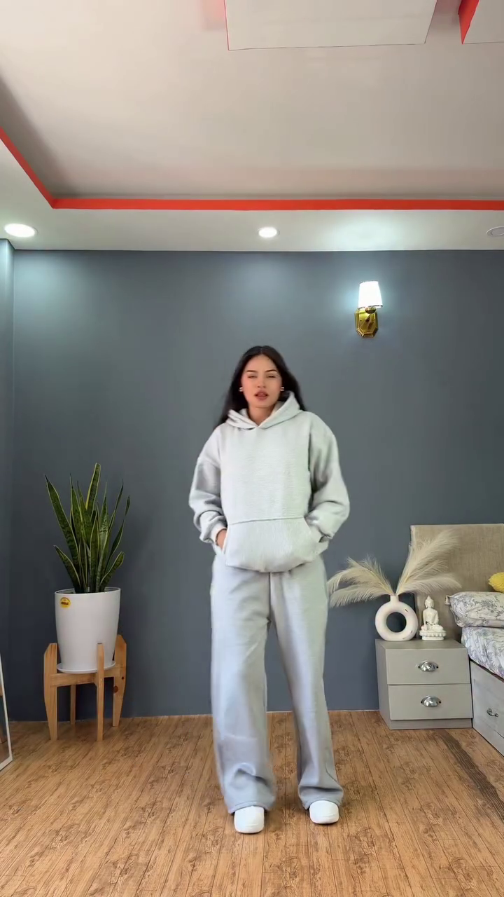 “Cozy Cloud Vibe Hoodie Set ☁️✨ (Available in Grey, Black & Brown)” - Image 2