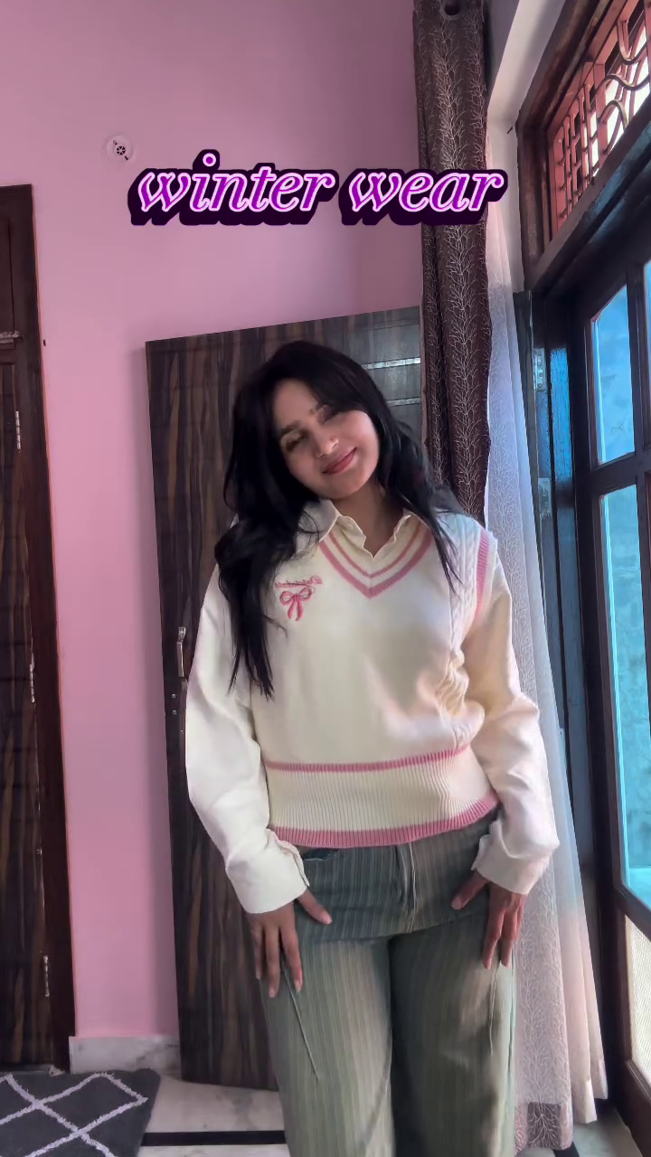 ⭐ “Korean Cute Aesthetic Winter Sweater for Girls | Soft Knit | Bow Detail | Premium Warm Wear | Sizes XXS–XXL”