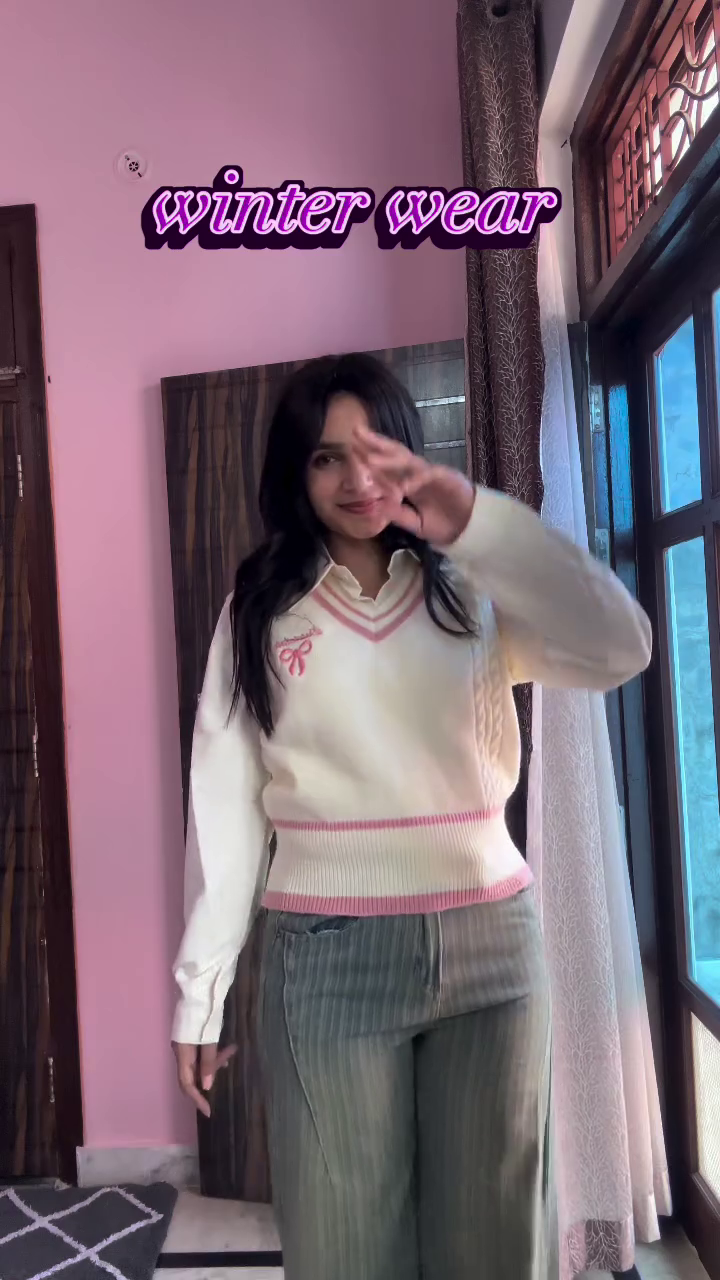 ⭐ “Korean Cute Aesthetic Winter Sweater for Girls | Soft Knit | Bow Detail | Premium Warm Wear | Sizes XXS–XXL” - Image 7