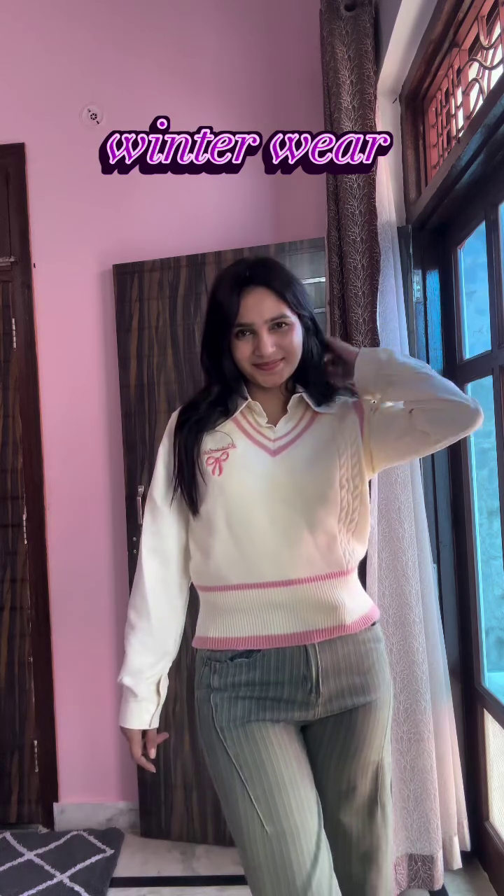 ⭐ “Korean Cute Aesthetic Winter Sweater for Girls | Soft Knit | Bow Detail | Premium Warm Wear | Sizes XXS–XXL” - Image 2