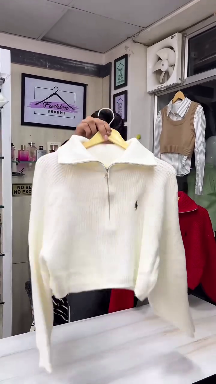 🔥 Premium Half-Zipper Ribbed Winter Sweater (Multiple Colors) 🔥