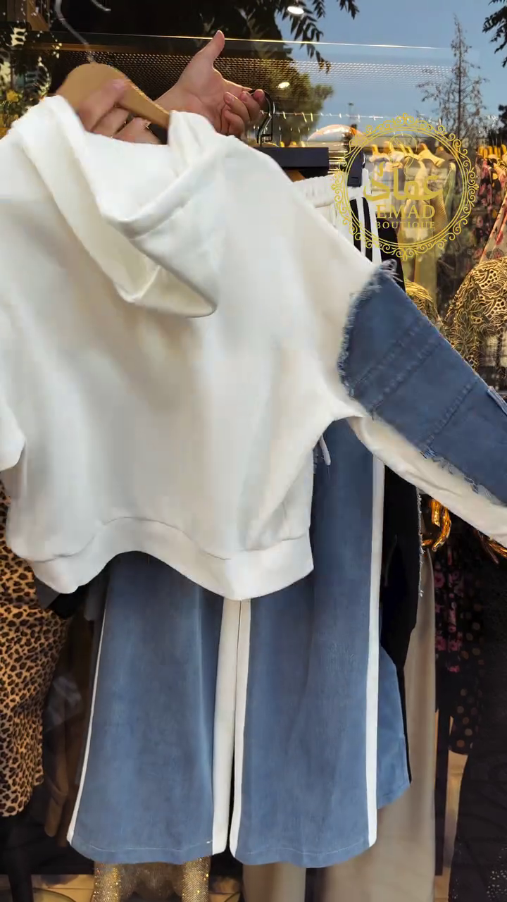 ✨ Denim Patchwork Premium Hoodie & Wide-Leg Jogger Co-ord Set (New Arrival) ✨ - Image 7