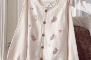 “Cute & Cozy Knit Cardigans 🍓🧸 – Teddy & Strawberry Embroidery Edition | Soft Korean Aesthetic Sweater Collection”