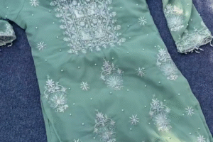 Luxury Hand-Embroidered Chikankari Suit Set – Premium Georgette Elegance