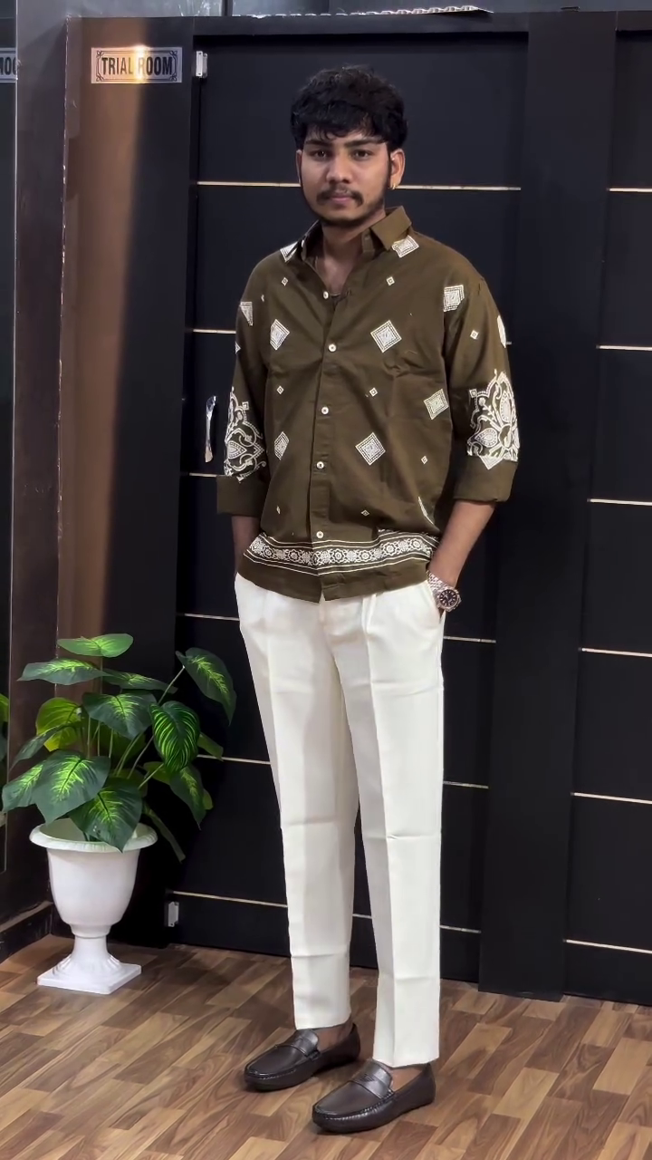 Premium Festive Designer Printed Men’s Shirt Collection – Slim Fit Elegance - Image 2