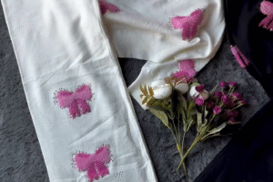 Sparkle Bow Aesthetic Co-ord Set – Premium Winter Cotton Blend (Black & White)