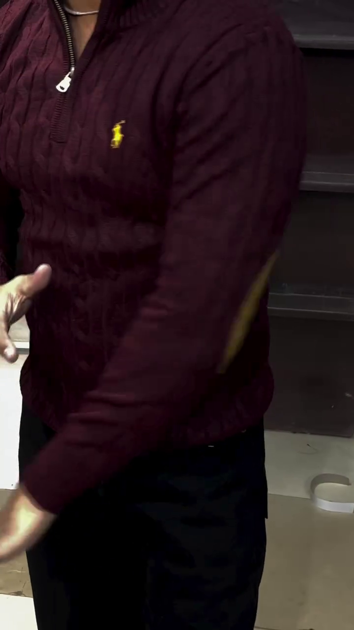 Premium Men’s Winter Half-Zip Sweater with Elbow Patch – Luxury Knitwear for Smart Casual Style