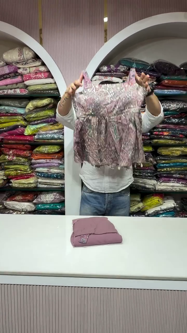 Royal Pastel Embroidered Kurti With Flowing Layered Shrug – Premium Festive & Partywear Set - Image 6