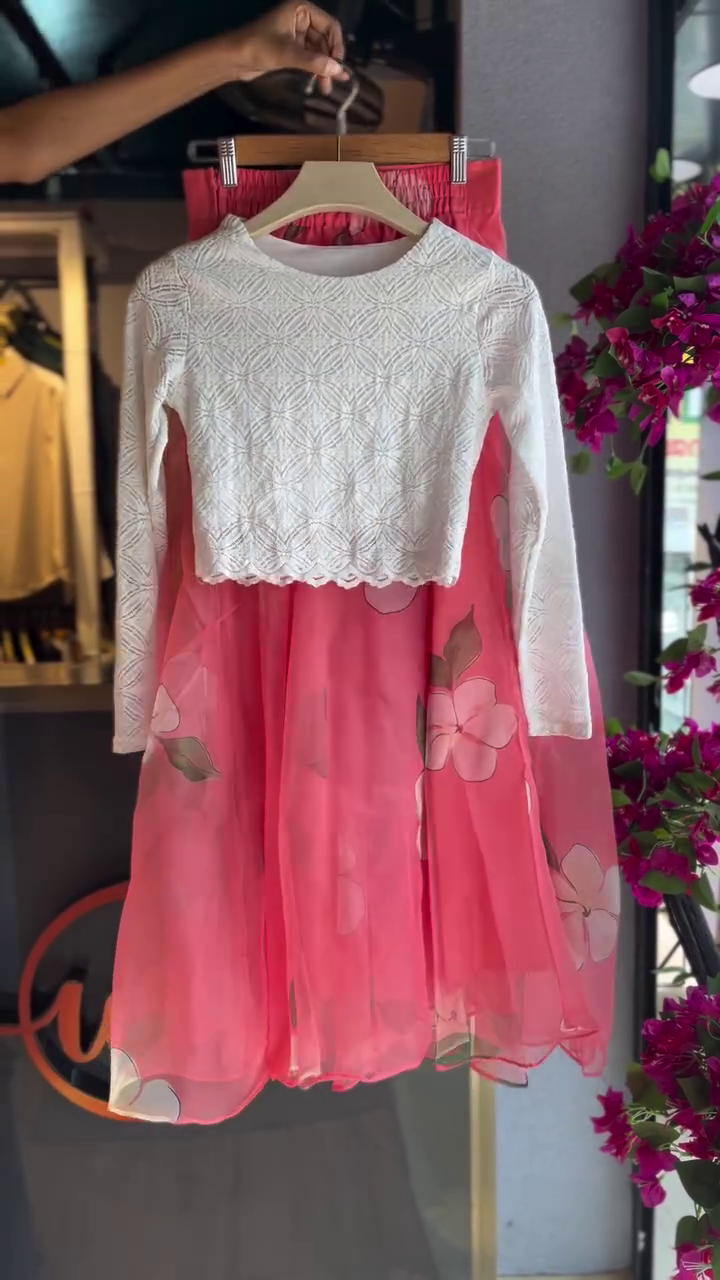 Floral Breeze Kids Party Dress Set – Soft Lace Top & Flowing Pink Skirt ✨👧🌷 - Image 7