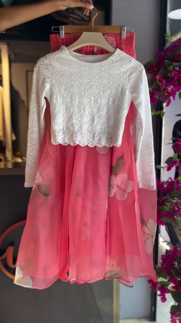 Floral Breeze Kids Party Dress Set – Soft Lace Top & Flowing Pink Skirt ✨👧🌷 - Image 3