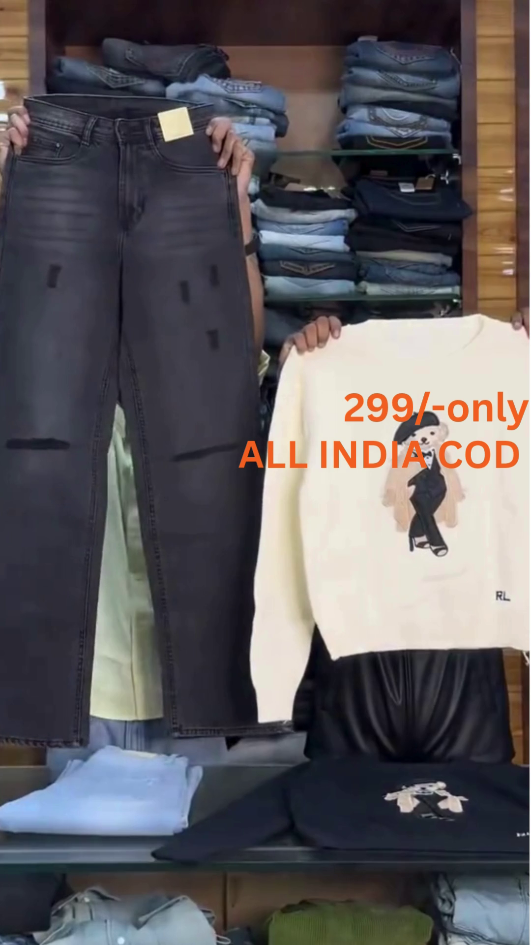 Trendy Women’s Denim Jeans & Winter Sweatshirt Combo | Premium Stretchable Jeans + Cozy Graphic Sweatshirts | Multiple Colors & Sizes (XXS–XXL) - Image 3