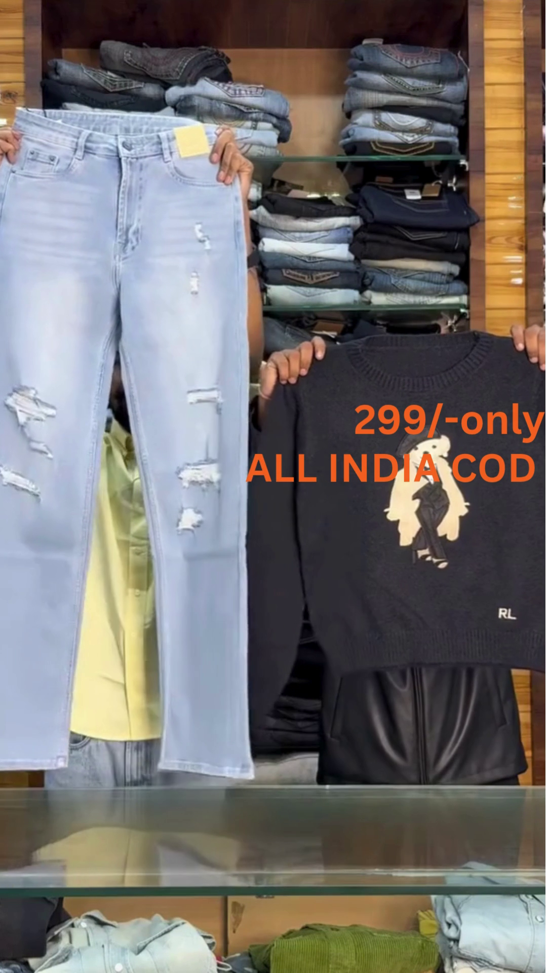 Trendy Women’s Denim Jeans & Winter Sweatshirt Combo | Premium Stretchable Jeans + Cozy Graphic Sweatshirts | Multiple Colors & Sizes (XXS–XXL)