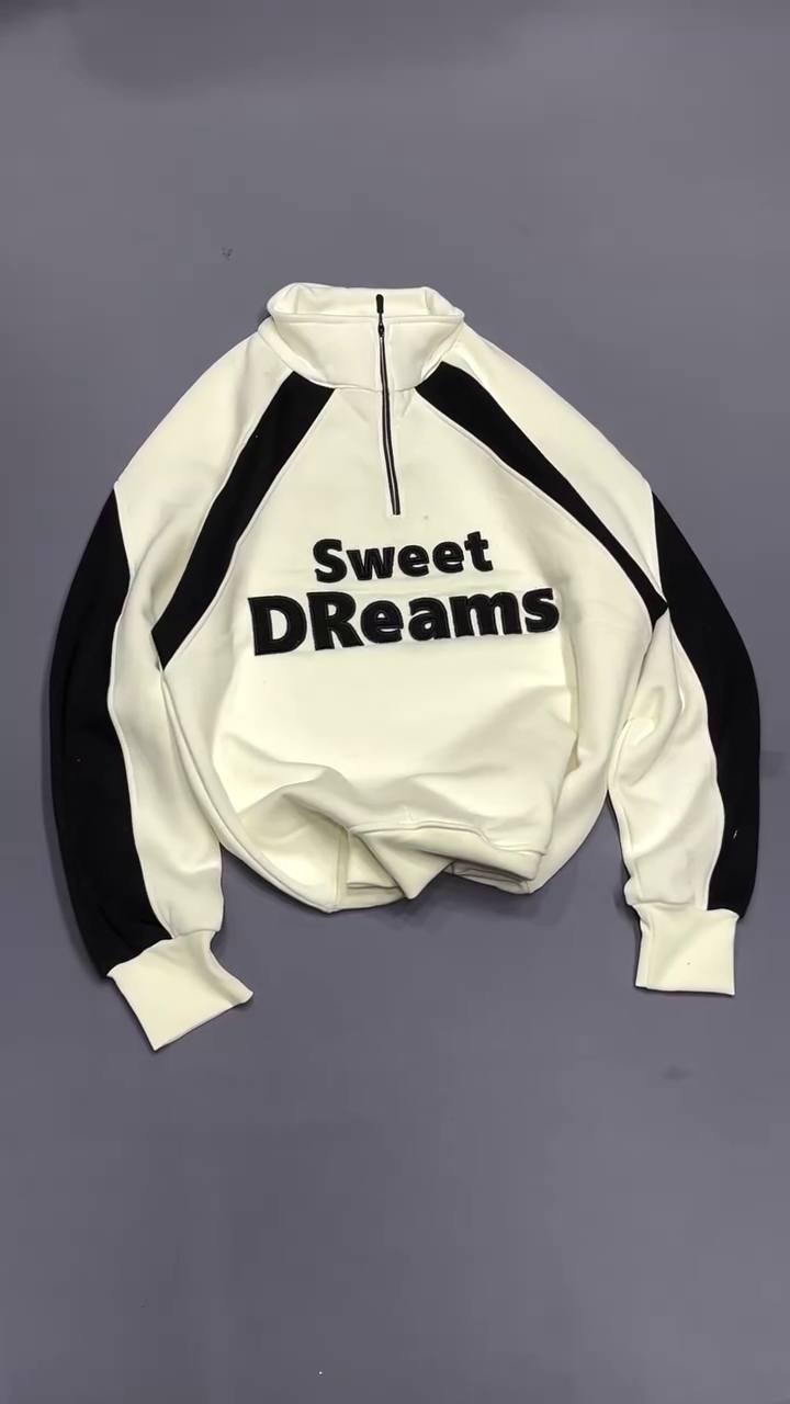 Premium Contrast Panel Half-Zip Sweatshirt – Cozy Unisex Streetwear Style - Image 2